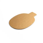 Goudkarton mini ovaal 1000 gr / m2 goud / wit 10*6,5 cm