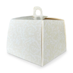 Gebaksdoos white flower mini 15*15*10h cm