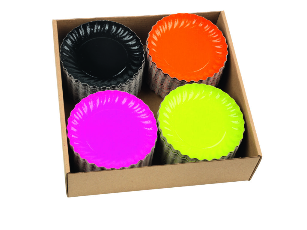 Gebaksschoteltje Ø90 mm assorti (4x25 stuks)
